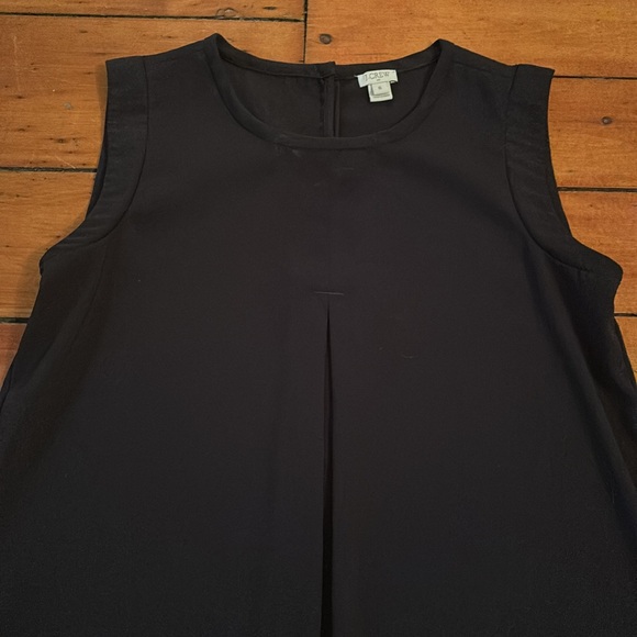 Black Vintage J. Crew tunic top or sleeveless blouse. Office, classic, size 8 - Picture 3 of 5